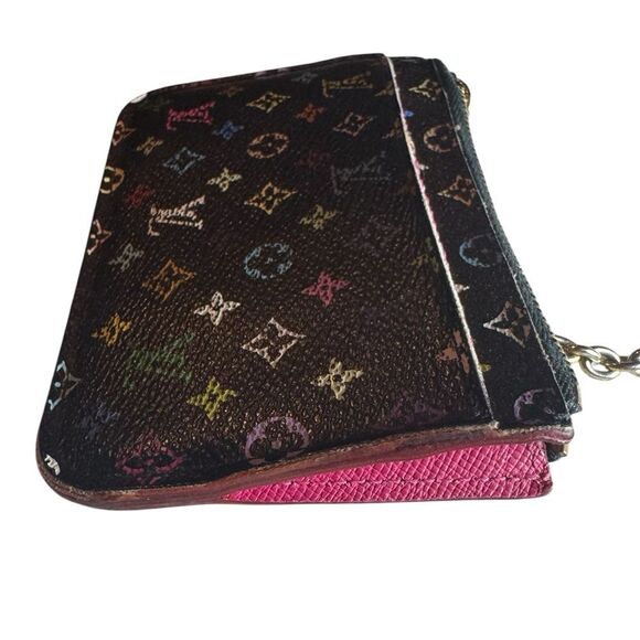 Auth Vintage Louis Vuitton 33 Multicolor Murakami LV Keychain Black Pouch - Picture 4 of 12